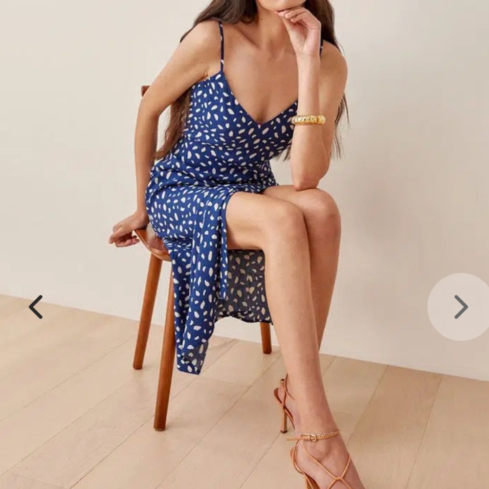Reformation Crimini Woven Slip Midi Dress size 6